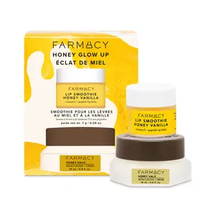Farmacy Beauty Honey Glow Up Kit - Honey Halo Moisturizer 15ml & Honey Vanilla Lip Smoothie 7g - Hydrating & Moisturizing Skin Repair Farmacy Beauty Honey Glow Up Kit - Honey Halo Moisturizer 15ml & Honey Vanilla Lip Smoothie 7g - Hydrating & Moisturizing Skin Repair
