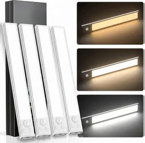 4Pack-Under Cabinet Lights, Motion Sensor Night Light Indoor, 1500mAh USB Rechargeable Light,Magnetic Installation Dimmable Lights for Kitchen, Wardrobe, Pantry, Closet, Bathroom, Stairs, Sink Cabinet, Garage, #Summervibes