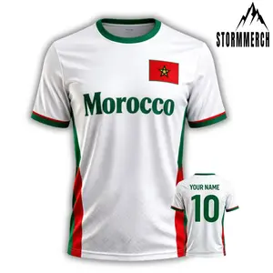 STORMMECH - Personalized Morocco 2026 Soccer Jersey, Custom Name Number Football Jersey, V-Neck Morocco Flag Game Day Shirt, Morocco Fan Jersey, Great Gift for Players and Fans, Soccer Lover Outfit Idea