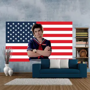 40in*60in Joe Keery American Flag Steve Harrington Stranger-Things Poster Wall Hanging Tapestry Room Decor Print Decoration