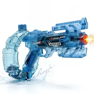 Upgraded Space Electric Water Blaster with LED lighting,Summer vibes, transformable design, auto rapid fire, large tank, long-range spray, real reload, for pool parties, family activities, summer toy for kids and adults,Summervibes