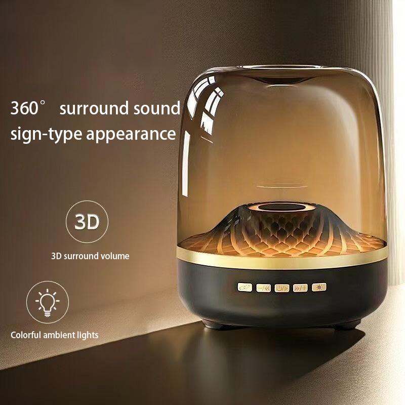 Bluetooth Speaker with 360° Surround Sound Sign-Type Appearance & Colorful Lights Portable Wireless Long-Lasting Battery for Home Party Outdoor Travel Beach Stocking Stuffers White Elephant Gifts for Adults Black