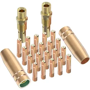 MIG Welding Gun Kit Accessory .035" Tip-Nozzle-Diffuser Fit for Lincoln Magnum 100L or Tweco Mini/#1, 20pcs Contact Tips 11-35 .035", 2pcs gas nozzles 21-50 1/2", 2pcs gas diffusers 35-50.