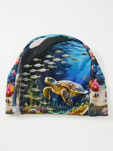 Adult swimming cap, polyester fiber, comfortable swimsuit accessories, suitable for pond and beach use, durable design, easy to care for, one size fits all with multiple patterns to choose from, suitable for swimming and beach play
