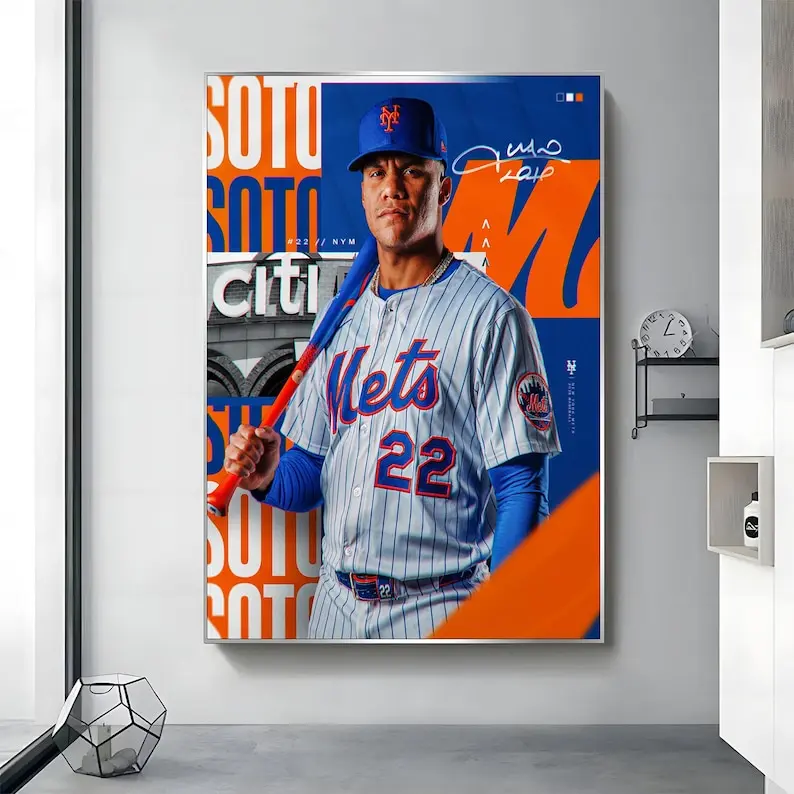 Juan Soto poster of the New York Mets, Baseball, Art Print - Poster Print Unframed