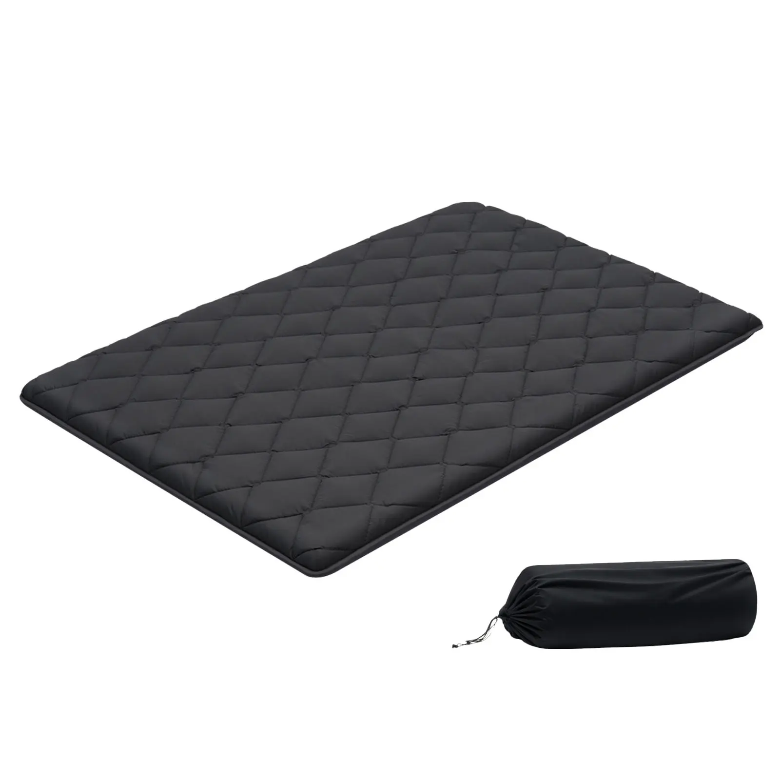 VEVOR Full Size Foldable Japanese Tatami Memory Foam Mattress, 9-Layer Support Ergonomic Design Durable Breathable Brushed Fabric Floor Mattress, Yoga Guest Bed with Drawstring Storage Bag & Fastener, 80x54x3.5in, Black#SohoChic