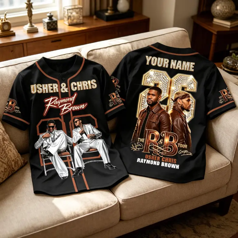 Custom R&B Tour 2026 Baseball Jersey, Personalized Name Number Music Fan Shirt, Concert Outfit, Hip Hop Tour Apparel