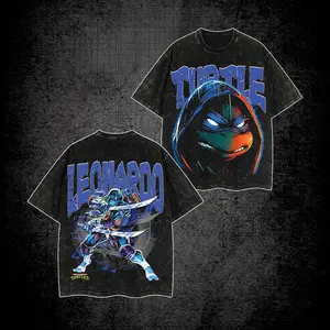 Leonardo Premium Washed T-Shirt, Teenage Mutant Ninja Turtles Shirt, Character Comics Fans Shirt, Superhero T-Shirt, Comic Book Fans T-Shirt, Superhero Graphic Tee