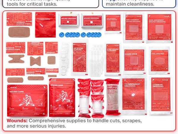 SURVIVEX Large Comprehensive First Aid Kit Ideal for Car, Travel & Home - Emergency Kit for Hiking, Camping, Backpacking and Outdoors SURVIVEX Large Comprehensive First Aid Kit Ideal for Car, Travel & Home - Emergency Kit for Hiking, Camping, Backpacking and Outdoors