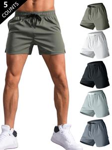 men's letter print gym shorts, regular fit casual breathable comfortable quick drying shorts, men's summer bottoms for outdoor beach gym, running workout shorts