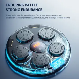 Smart Boxing Trainer Machine with LED Lights & Music — Adjustable Speed Reflex Ball for Home Gym Fitness Training
