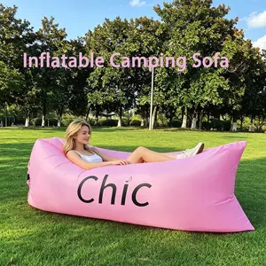 Outdoor Lazy Air Sofa, Portable Inflatable Couch with Storage Bag, Single Person Air Bed for Camping, Picnics, Parties, Gardens