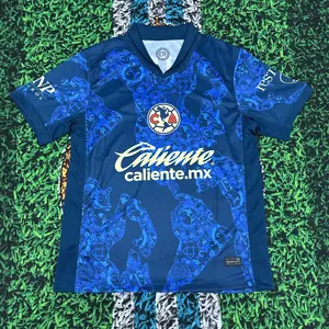 2425  Club America Away Blue Short Sleeve Soccer Jersey
