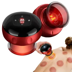 Smart Cupping Massager, Red Light Cupping Set with 2 Modes, Electric Cupping Kit with 12 Levels Heat & Suction, Full Body Relaxation Tool for Arm Neck Shoulder Back Leg