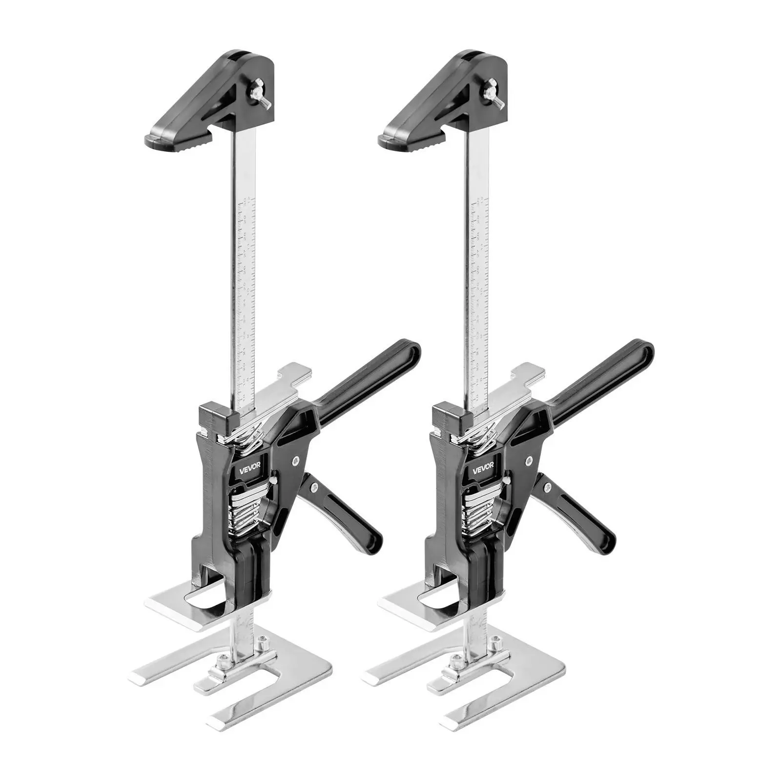 VEVOR 2-Piece Labor Saving Arm Furniture Jacks, #45 Steel Clamp Tool with 3-Way Magnetic Level, 330 lbs Capacity, 9.8 in Lift Height, Black, Anti-Scratch Pads, Lightweight & Portable, Comfy Handle for Metal Surfaces