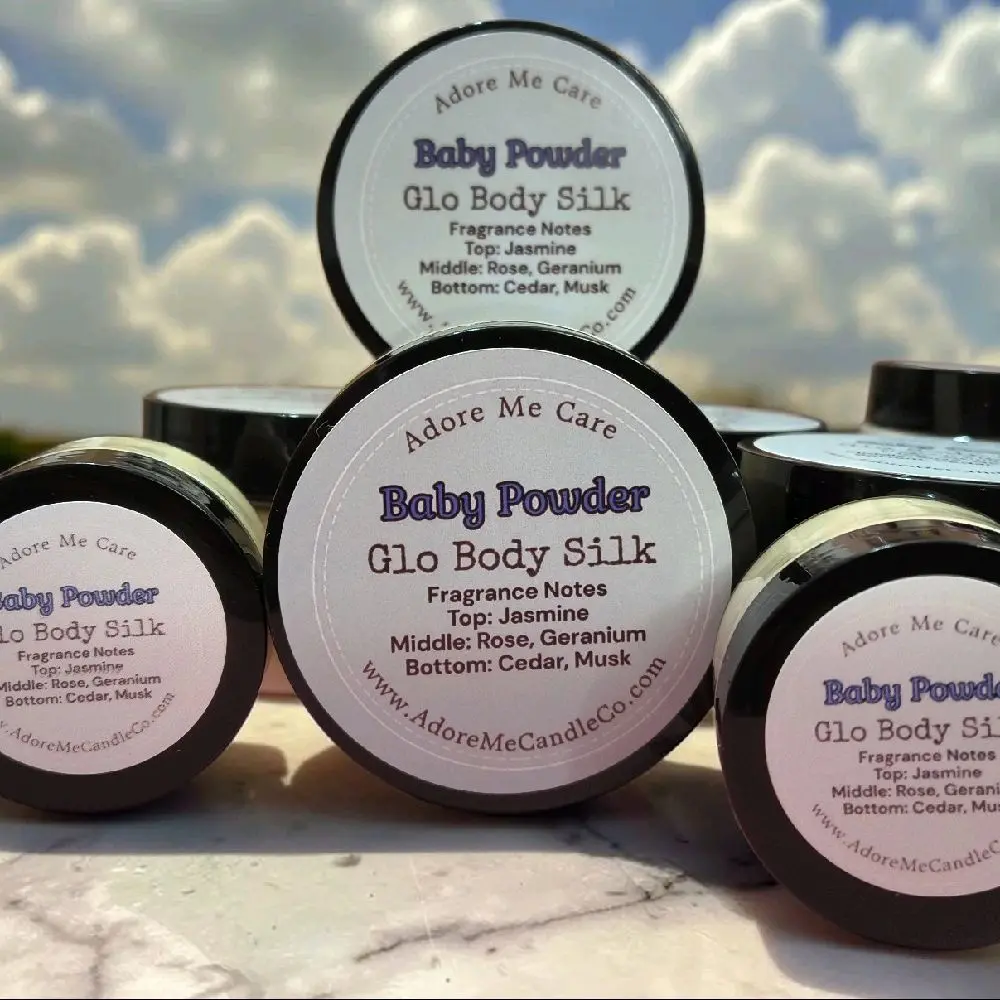 Glo Body Silk 4oz Organic Vegan Moisturizer - Cocoa, Shea Butter, Coconut, Argan Blend for Dry Skin Body Care Cosmetic