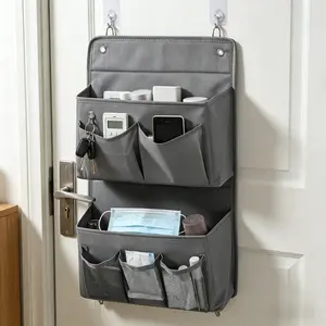 Multifunctional Dual-Layer Hanging Storage Bag, Bed Headside Organizer, Dormitory Rental Essential, Space-Saving Storage Solution