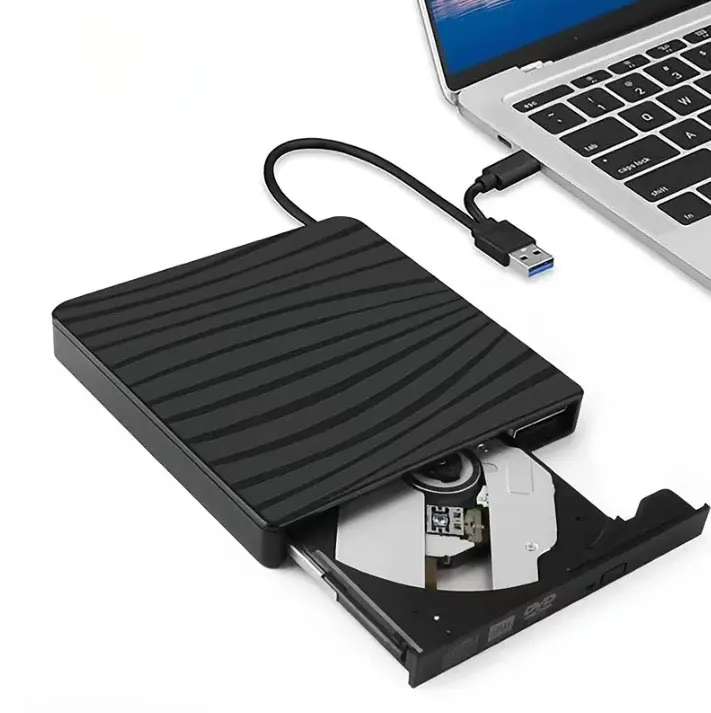 USB 3.0 Type-C External DVD Drive, Portable DVD Player, External DVD Drive with 4 USB Ports & SD/TF Card Slots, Multifunctional External Optical Drive