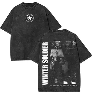 Winter Soldier Lightweight Acid Washed Tee, Bucky Barnes Vintage Shirt, Retro 90s T-shirt, Bootleg Movie Tee, The Winter Soldier 1917, Men Gifts