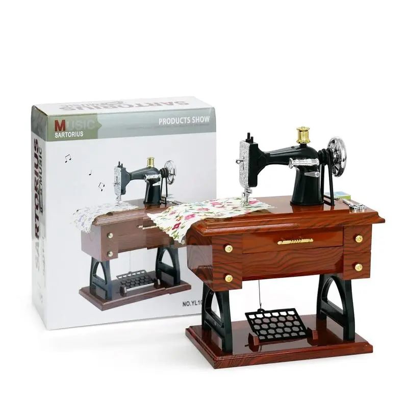 Mini Sewing Machine Design Music Box, Retro Sewing Machine Music Box, Home Decor Ornament, , Interior Decor, Decoration Items for Living Room, Decorating,Birthday Gift Christmas Gift,Fun Ornaments,Holiday Decorative,Christmas Party