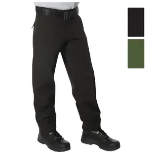Rothco Men's Active Flex Soft Shell Straight Trousers - Plain, All Seasons, Polyester-Spandex, Weatherproof Stretch, 4 Utility Elastic Pockets, Zipper Closure, Trouser