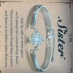 A diamond-encrusted bracelet for my sister. It's an elegant piece of women's jewelry, suitable for parties, everyday wear, and very versatile. It's a beautiful jewelry bracelet and a wonderful birthday gift.