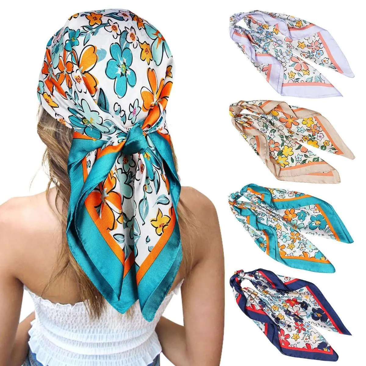 Floral(Blue/light Purple/green/khaki)