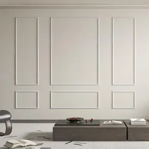 Pre-Cut Wall Molding Set of 6 count, Ready-to-Assemble Wainscoting Panels for Interior Wall Decor Living Room Bedroom Accent Wall - Installed with Glue, 3 Top 3 Bottom