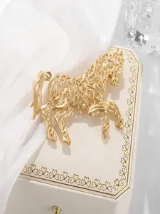 New Hollow Out Zodiac Horse Brooch Unique Design Clothing Accessory Pin Bag Backpack Versatile Decoration