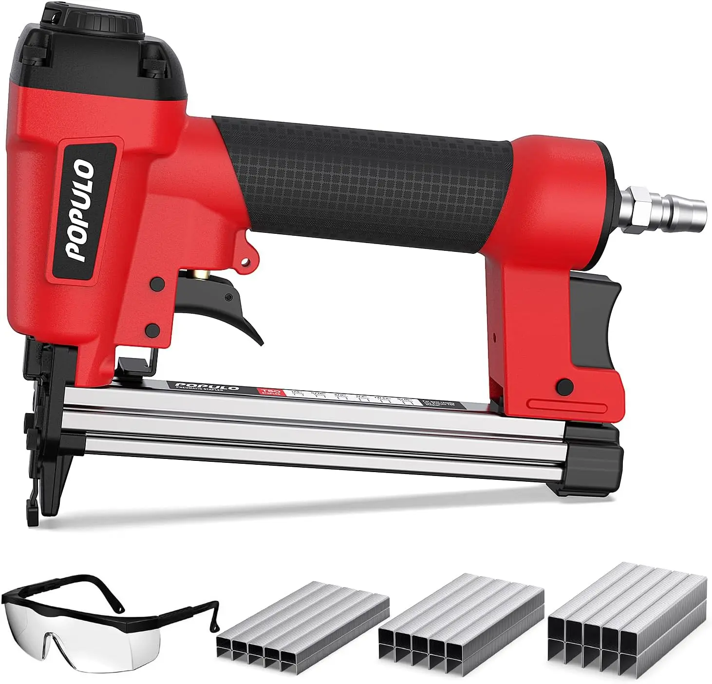 Pneumatic Staple Gun, Air Staple Gun with 3000 and Safety, T50 Stapler for Upholstery, Woodworking, DIY, or Repair (Not Included)