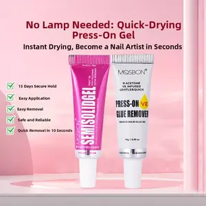 New Upgrade Fast Drying Nail Glue 10ML & Remover Water 10ML Set, Nail Art Tool, Strong Adhesive for Artificial Nails, Long-Lasting, Perfect for Beginners