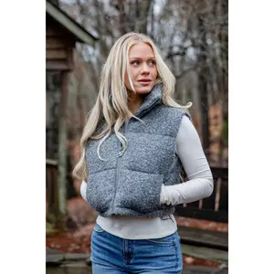 FINAL SALE - Driftwood Grey Teddy Puffer Vest