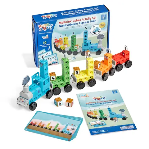 hand2mind Numberblocks Express Train MathLink Cubes Activity Set, Preschool Learning Activities, Train Toy, Counting Blocks, Number Toys, Kids Educational Toys, Math Manipulatives for Preschoolers
