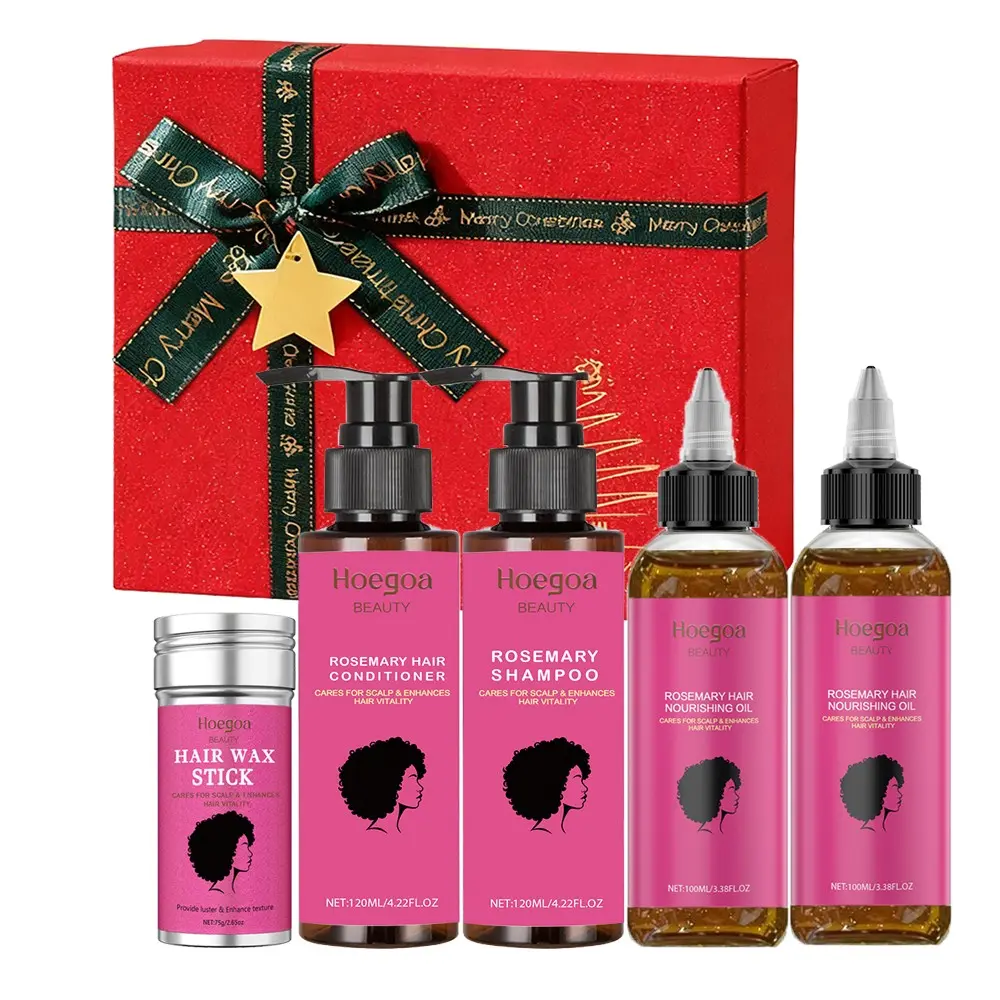 Rosemary Volumizing Shampoo Set with Vitamin E & Biotin Oil, Hydrating Moisturizing Nourishing Formula, Deep Care for Scalp & Roots, Winter Daily Haircare, Valentine's Day gift. (Including Shampoo, Conditioner, Essential Oils, And Hair Wax Stick)