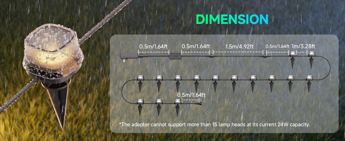 50 ft Smart RGBCW LED Pathway Lights 15-Pack IP67 Waterproof for Pathways Yards Lawns Patios Pool Fences Party Decorations Compatible with Alexa Google Assistant