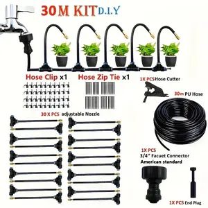 1 Set – Universal Automatic Drip Irrigation Kit (Western Style) | Outdoor Gardening Misting & Watering System | Supports Plant Spraying and Automated Irrigation | Suitable for Gardens, Greenhouses, Lawns, and Balcony Potted Plants