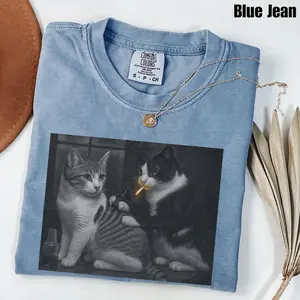 Funny Cat Tattoo Shirt, Retro Cat Meme Comfort Colors Tee, Viral Parody T Shirt, Tattoo Artist Gift, Dark Humor Cat Lover Top Unisex
