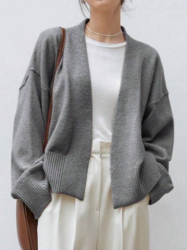 Less Drop Shoulder Belted Cardigan casual cardigan cozy fall warm cardigan woman top v neck cardigan woman adorable  knitwear