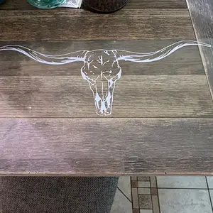 Texas Longhorn Bull Skull Weatherproof Vinyl Decal 8x24 Removable Decoration for Home or Outdoor Use - Versatile Decorative Sticker for Cars, Trucks, and Exterior
