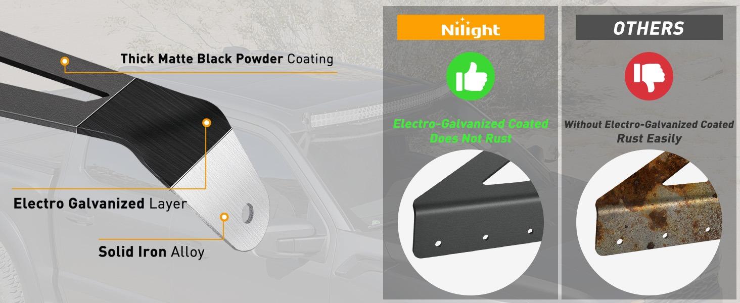 Nilight 54 inch Curved LED Light Bar Bracket Mounting Upper Windshield Roof Cab Brackets Compatible with Ford F250 F350 F450 Super Duty 1999-2016