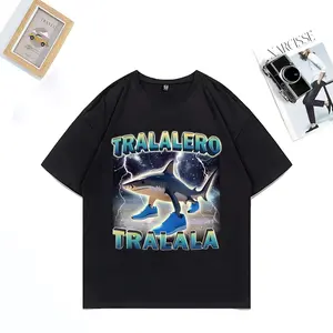 Tralalero Tralala Funny Shark Meme T-shirt Gifts Men Fashion Gothic Vintage Tshirts Male Casual Humor Unisex Oversized Clothing