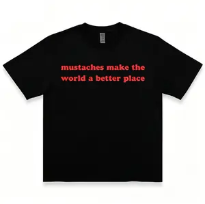 Women's 100% Cotton Short-Sleeve Round Neck Casual Classic Mustache Graphic T-Shirt - Funny Facial Hair Tee for Pairing with Jeans