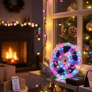 Solar String Lights, 240 LED, Outdoor & Indoor Decor, Warm & Rainbow Light, 8 Flash Modes, Garden Decoration, Party, Christmas, Wedding