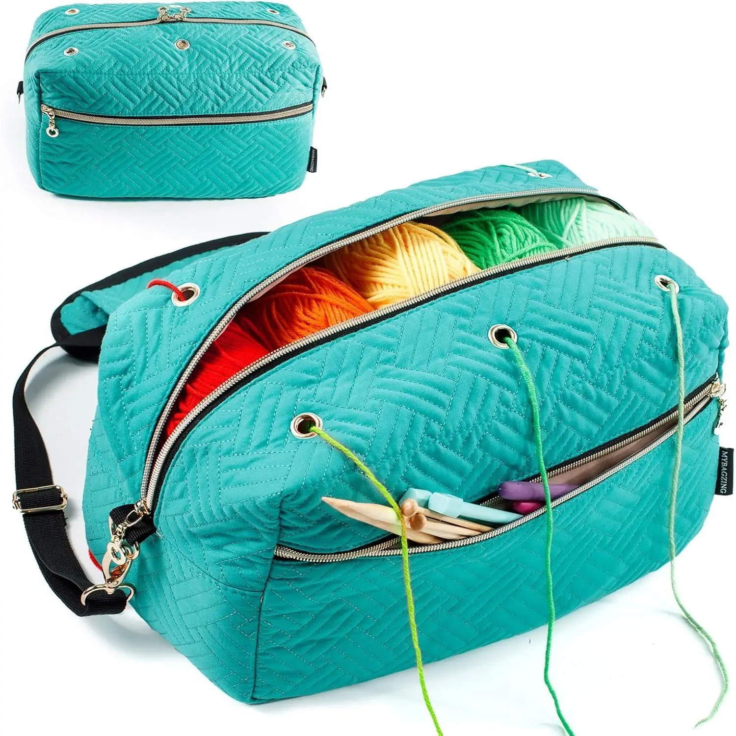 Crochet Bag Organizer - Knitting Bag - Yarn Storage Organizer - Yarn Bag for Crocheting - Yarn Holder for Crochet Accessories, Crocheting & Knitting Gifts
