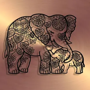 Elephant Pattern Wall Art, 1 Count Modern Art Wall Decor, Wall Hanging Decor for Home Living Room Bedroom, Home Decor, Room Decor, Gift for Friend, Ornaments, Flower, Rose, Modern Home Decoration