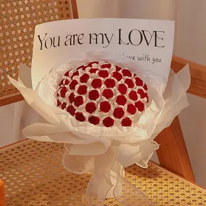 9 Red Roses Material Kit, DIY Red Rose Bundle Set, Homemade Floral Decorations for Valentine's Day, Anniversary