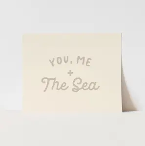 {Sand Grey} You, Me & The Sea Art Print