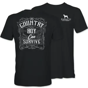 Rugged Southern Country Boy Survival Tee – Bold Black Shirt for Backwoods Pride and Rural Life Fans