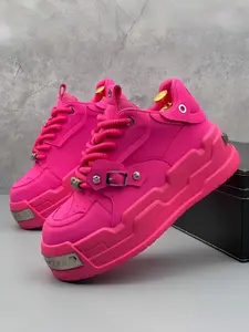 Unisex Thick Sole Platform Athletic Sneaker Skate Shoes Sports Shoes in Punk Style, Stylish Comfortable Design with Non-Slip Durable Feature for Students & Streetwear Enthusiasts, Platform Sneakers