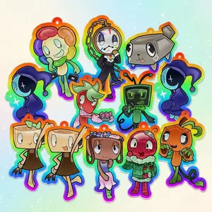 ROBLOX DANDY'S WORLD Keychains -Yatta, Looey, Goob, Gourdy, Bobette, Bassie, Shelly, Vee, Sprout, Astro, Pebble, Dyle, Dandicus Dancifer (Dandy) Acrylic Charm Keyrings